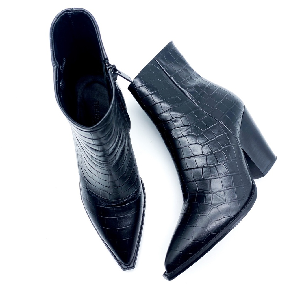 The Kooples Croc Embossed Boots - Picture 1 of 7